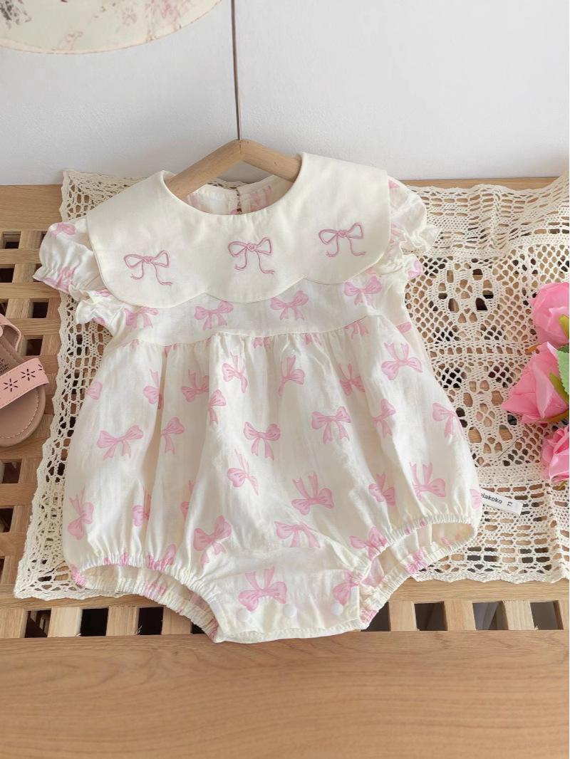 

Baby Princess Short Sleeve Summer Romper – Super Cute Newborn Onesie with Snap Crotch 85 cm