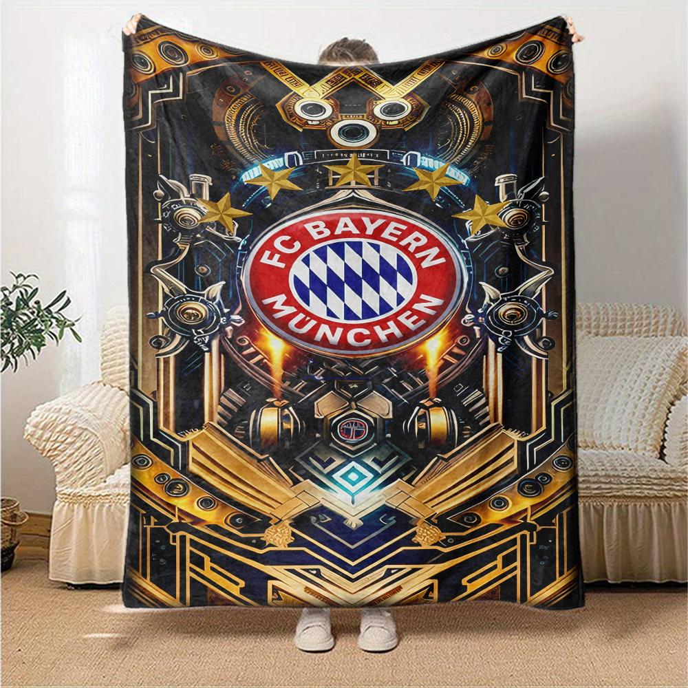 Golden Bayern Munich Emblem Blanket Comfortable Perfect for Chair Office Chair Office for All Occasions Stylish Decor Birthday Christmas Gift Blanket