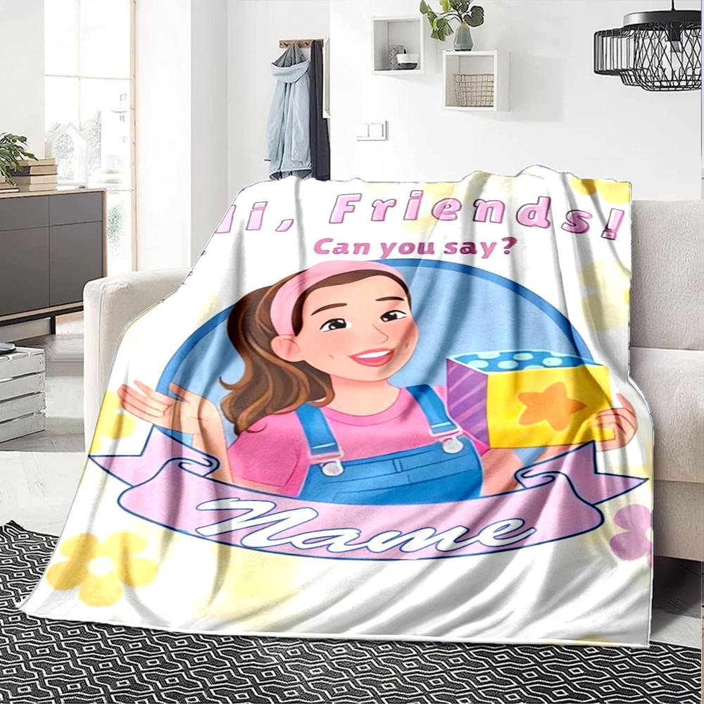 Custom Name Ms. Rachel Theme Printed Blanket - Perfect for Couch, Bed, Travel & Outdoor Use | Machine Washable, Cozy & Durable.