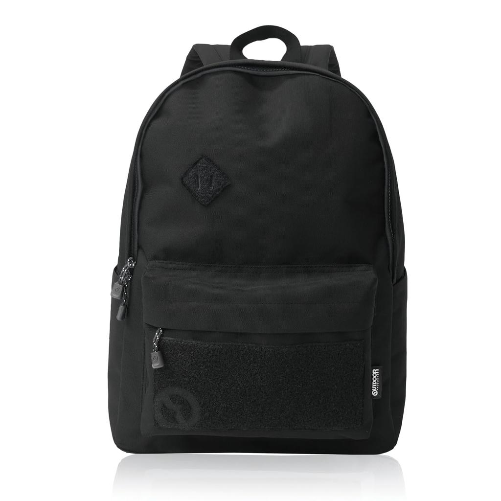Outdoor Products Men's Basic Luminous Chronicle Backpack with Patch, Customizable, A4 Storage, Black, Size F