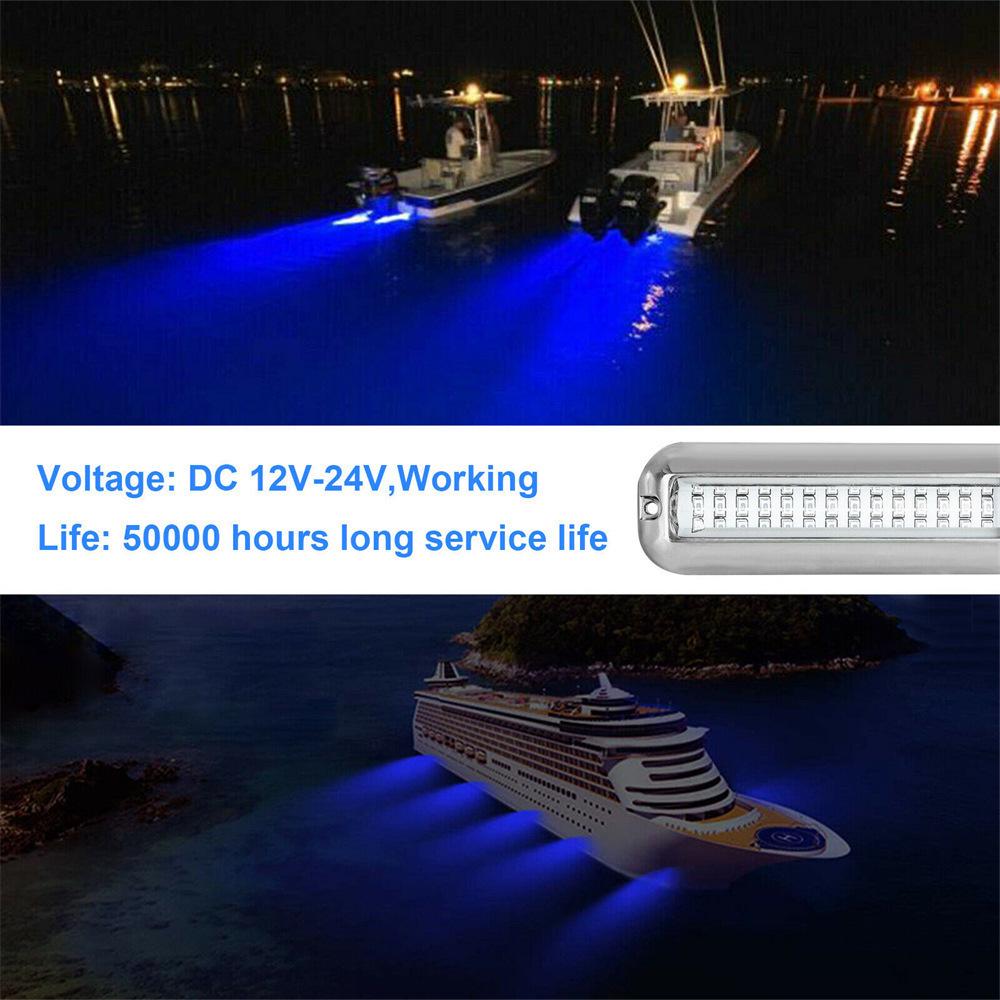 Waterproof 27LED & 42LED Stainless Steel Yacht & Diving Underwater Lights, 10-30V High Brightness Boat Lights