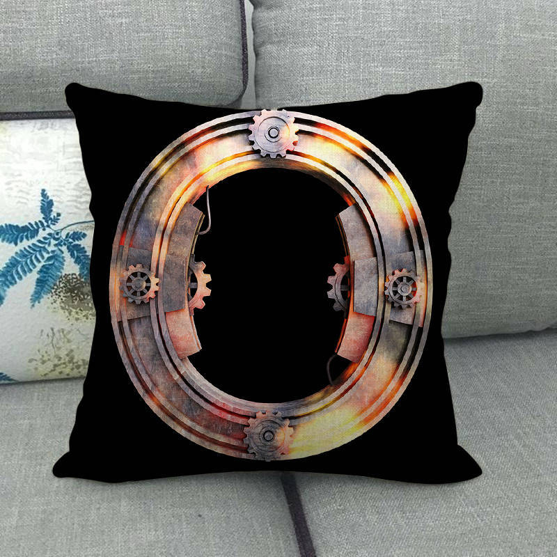 Science fiction style letters Digital printing short plush pillow covers for car sofa office cushion cover home goods