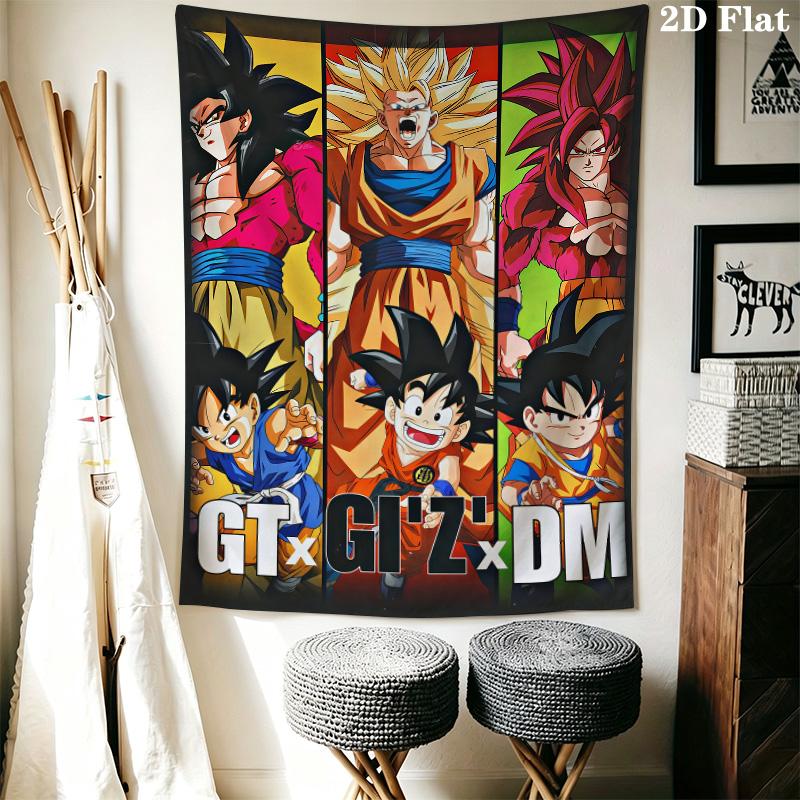 Son Goku Wall Tapestry Aesthetic Wall Hanging Printed Fabric Blanket Decorative Tapestries For Bedroom Living Room Home Decor