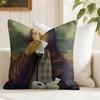 Mona Lisa Wearing Pearls Girl Cushion Cover Natural Linen Double Sided Print  Throw Pillow Case for Sofa Couch Home Decor