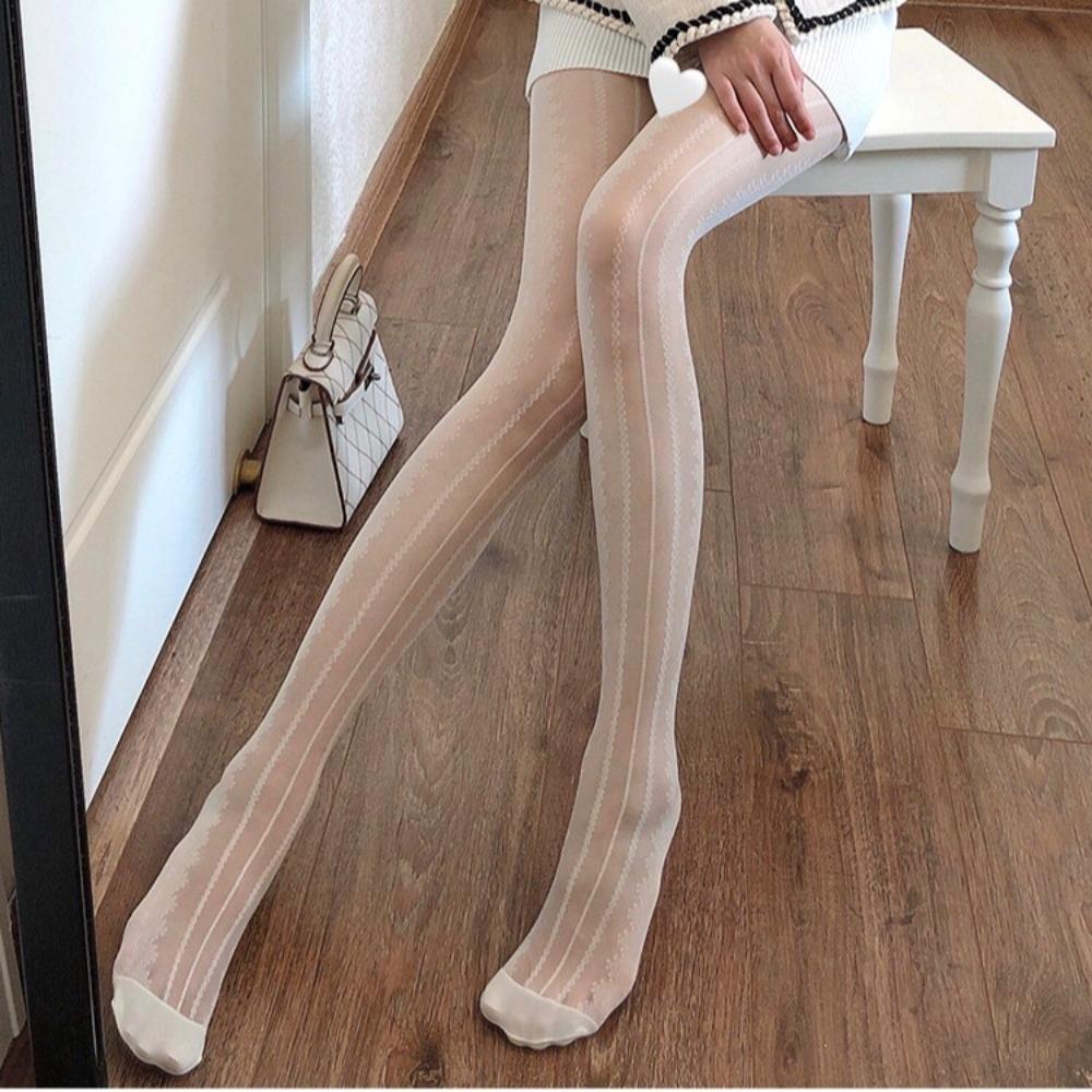 Sweet Lolita Pantyhose Summer Thin Stockings Fashion Knee Length Socks