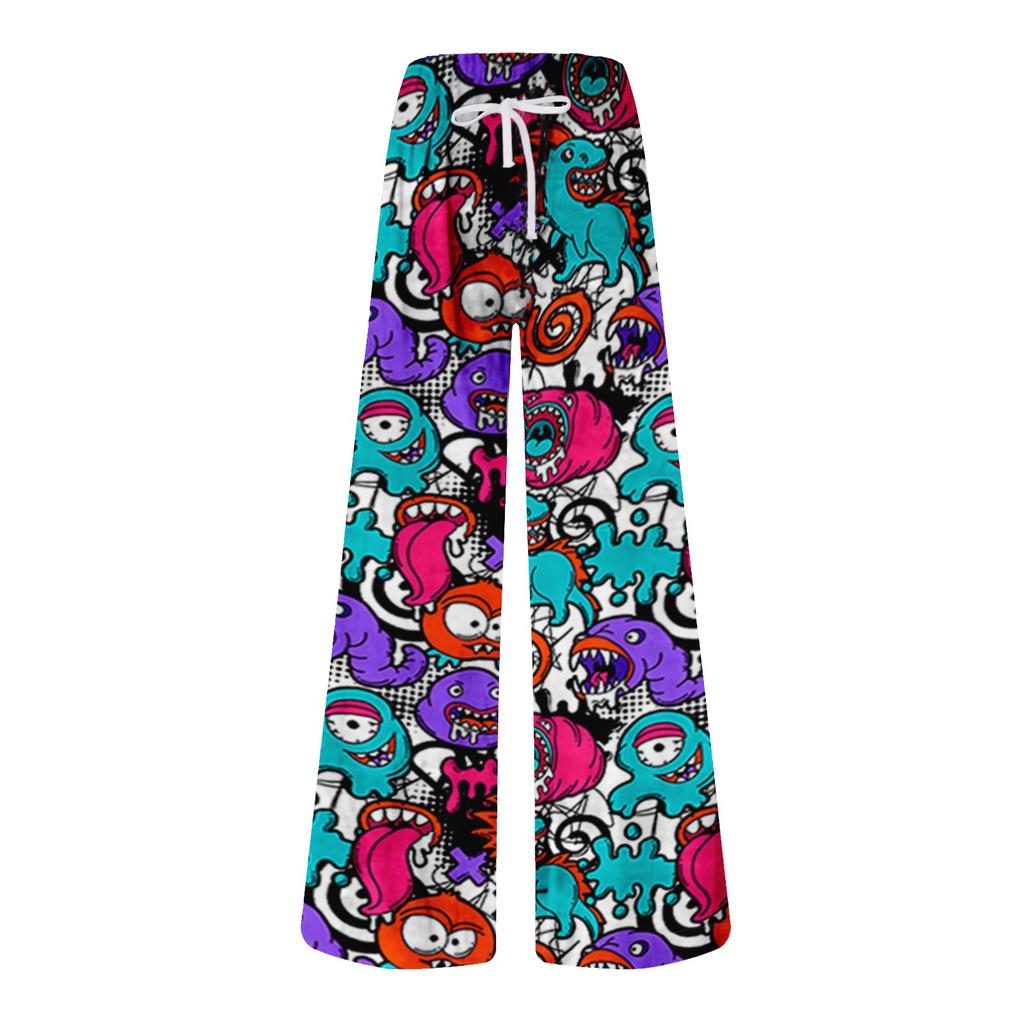 Fashion Women's Casual Fashion Halloween Printed Loose Comfortable Yoga Wide Leg Pants
