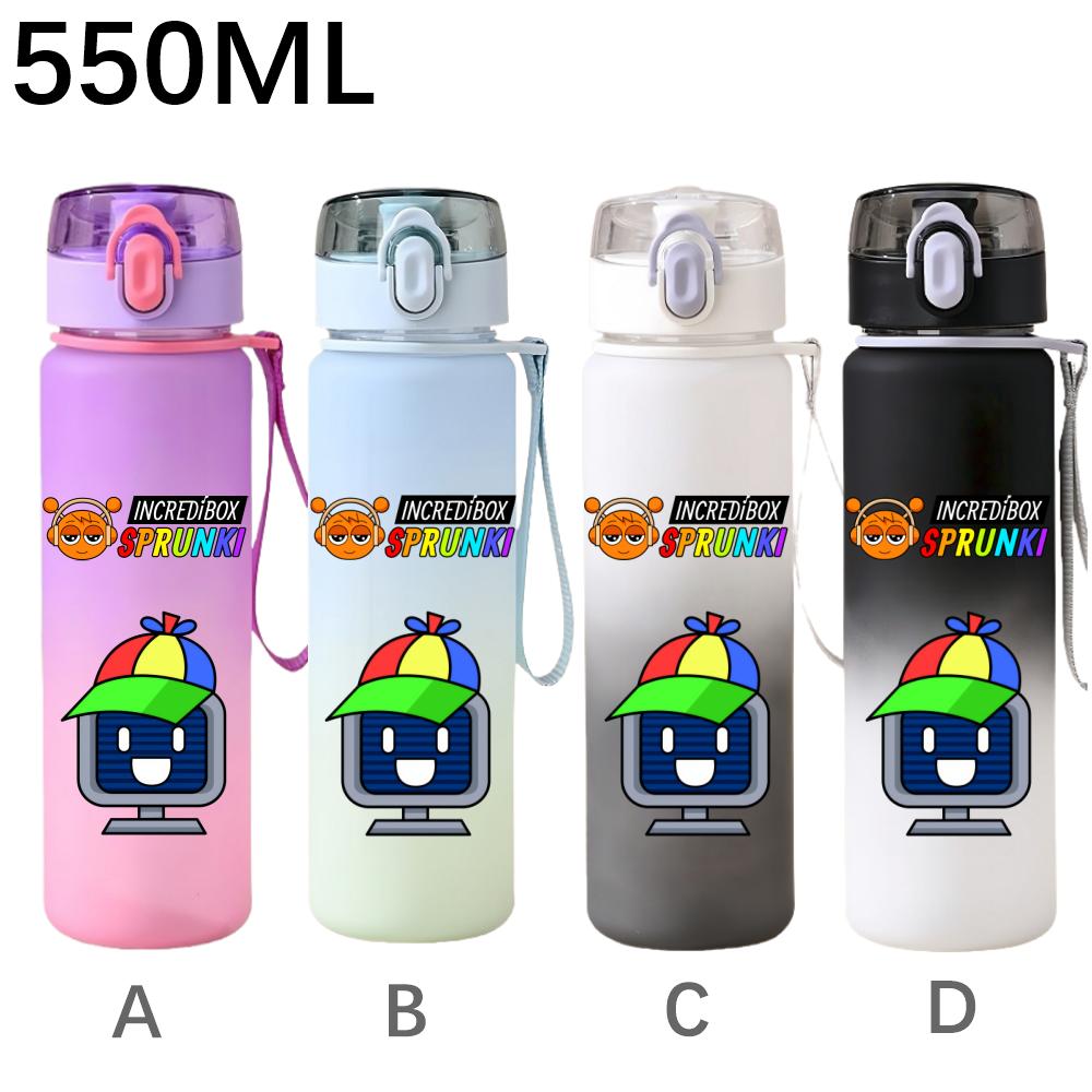 550ml Hra Sprunki Gradientní Sportovní Láhev na Vodu Kreslená Nepropustná Přenosné Lahve na Pití Venku Sport Fitness Pohárek na Vodu
