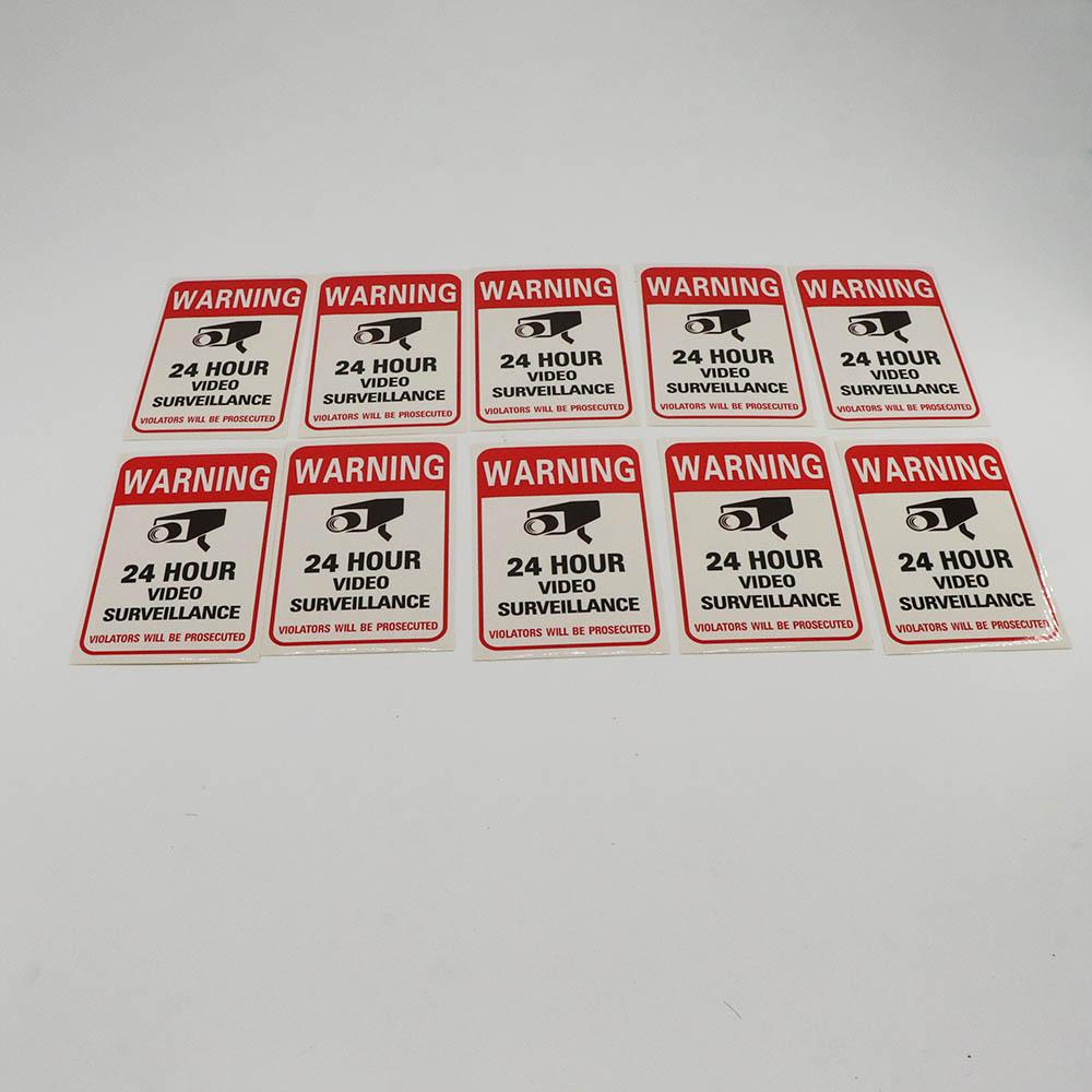 PVC Video Surveillance 24 Hour Monitor Camera Decals Warning Signs Stickers Warning Sticker
