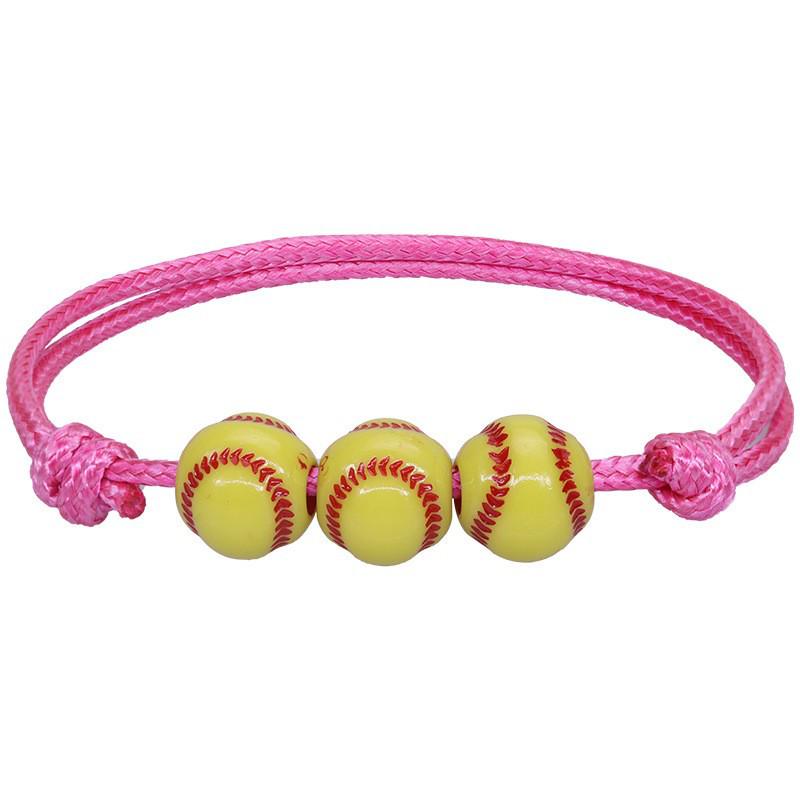 Customized Sports Bracelet - Wax Cord Woven: Basketball, Baseball, Tennis, Rugby, and Football Wristband Jewelry
