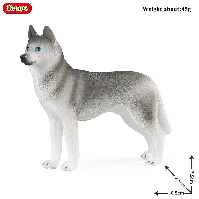 Oenux New Farm Dogs Pet Figurines Rottweiler Collie Huskie Bulldog Schnauzer Model Action Figures Cute Home Decoration Kids Toy