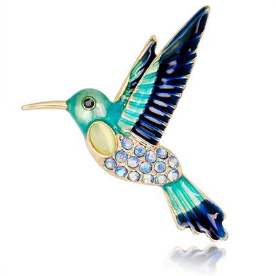 Fashionable Hummingbird Brooch Rhinestone Crystal Accessories Women's Brooch Party Accessories