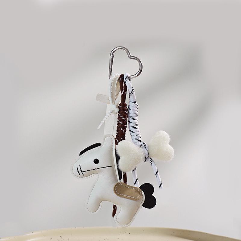 Chaveiro de Couro PU Chips de Pônei Corda Trançada Mochila Pingente de Laço de Pelúcia Para Celular Bolsa Acessórios de Pendurar Decoração DIY