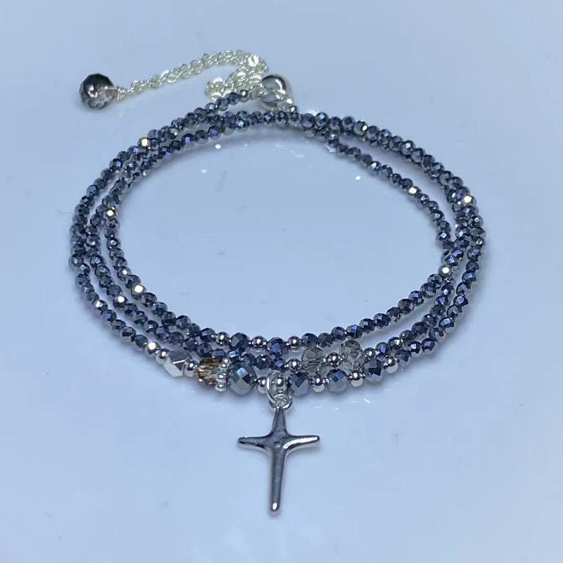 

Small particle extremely fine three-circle bracelet bracelet, pull-out silver bracelet.