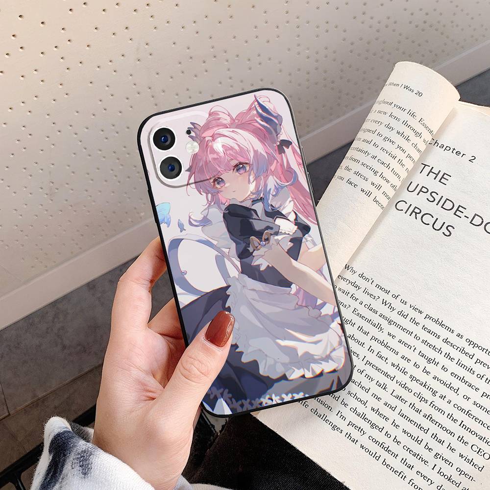 Sangonomiya Kokomi Genshin I-Impact Anime Phone Case For IPhone 17 Air 16 15 14 13 Pro Max 11 12 Black Silicone Cover