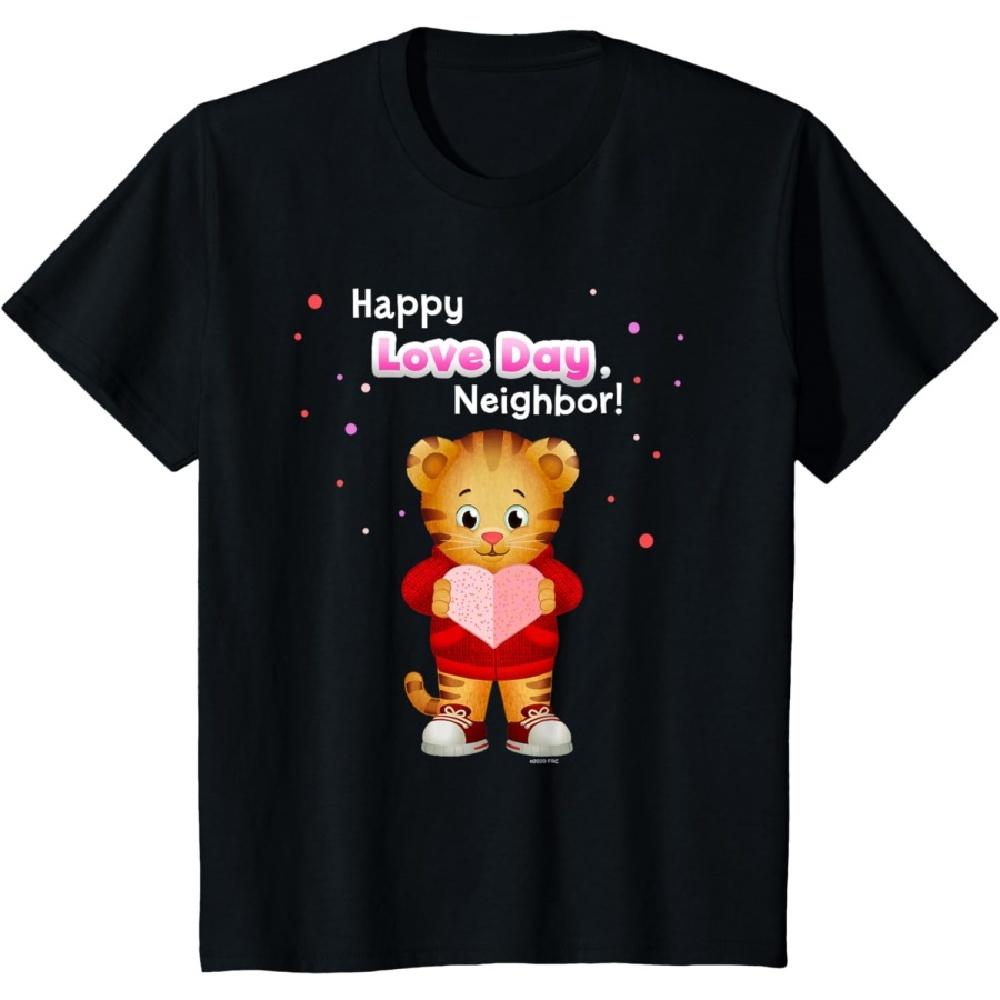 Happy Love Day, Daniel Tiger! (White_Pink) T-Shirt S чёрный