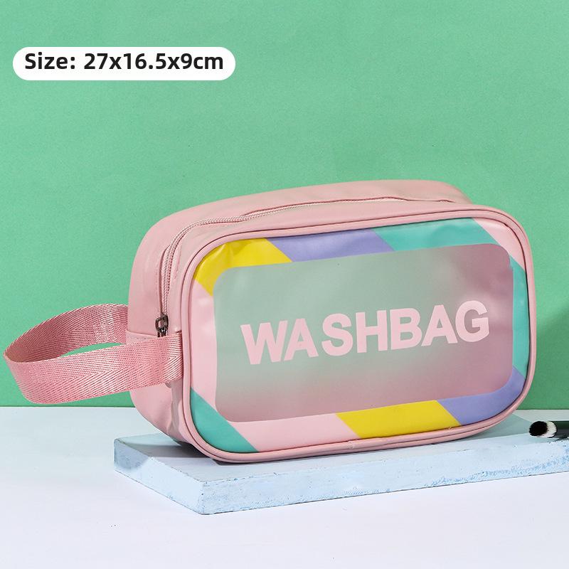 Large Capacity Waterproof PVC Travel Toiletry Bag - Transparent Cosmetic Storage Bag