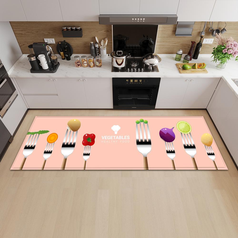 Kitchen Mat Entry Door Mat Bedroom Carpet Corridor Bathroom Non-slip Floor Living Room Pattern Rug