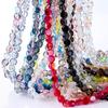 Flat Round Glass Beads Transparent Faceted Glass Spacers Colorful Coin Beads Crystal Loose Beads for Jewelry Making DIY Bracelet