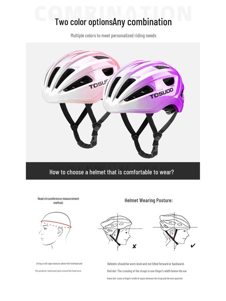 TOSUOD Vinter Gradient Cykelhjälm för Kvinnor & Män - Helface, Säkerhetshjälm för Landsvägs- & Mountainbike