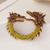 Rhinestone Chinese Loong Brooch Aesthetic Double Head Dragon Badge Zodiac Dragon Pin  Trousers