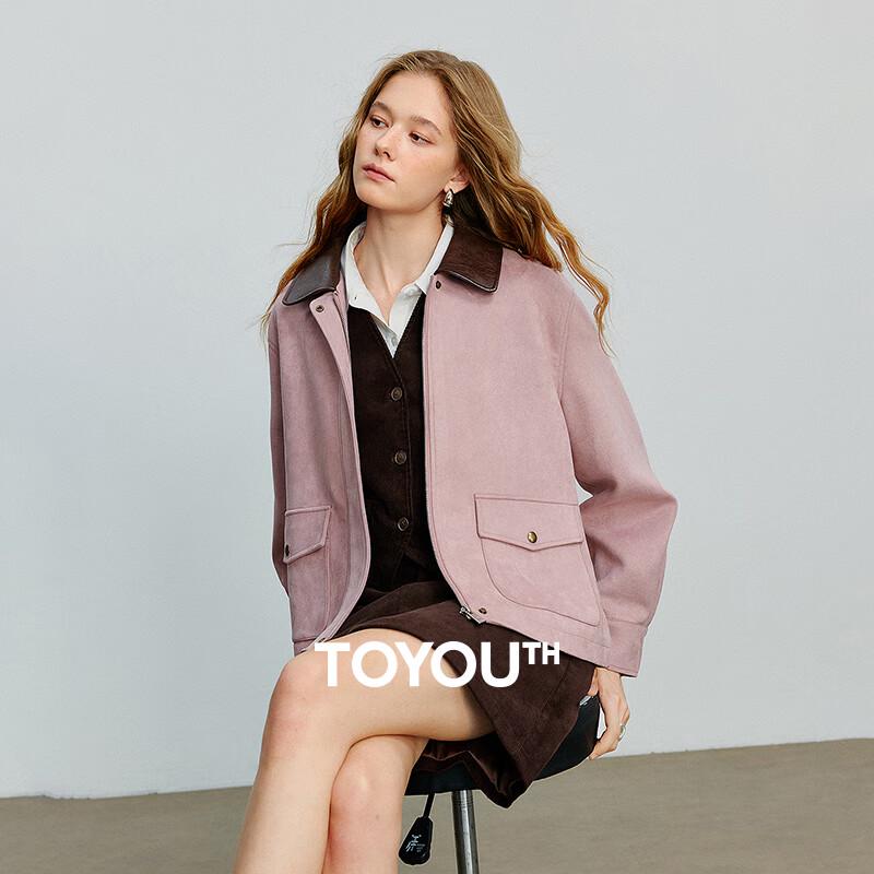 

Женская замшевая куртка в стиле барн с лоскутным шитьем Chuyu S