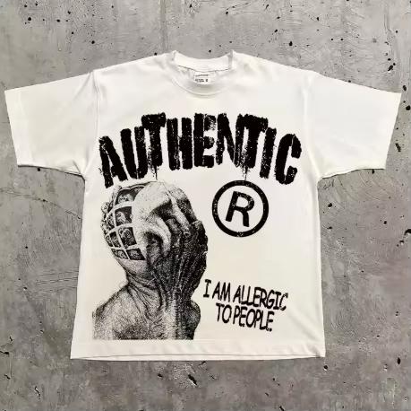 Letter Pattern Portrait Printed Tshirt Unisexs And Unisexs Same Style Casual And Relaxed Streetwear Classic Tshirt