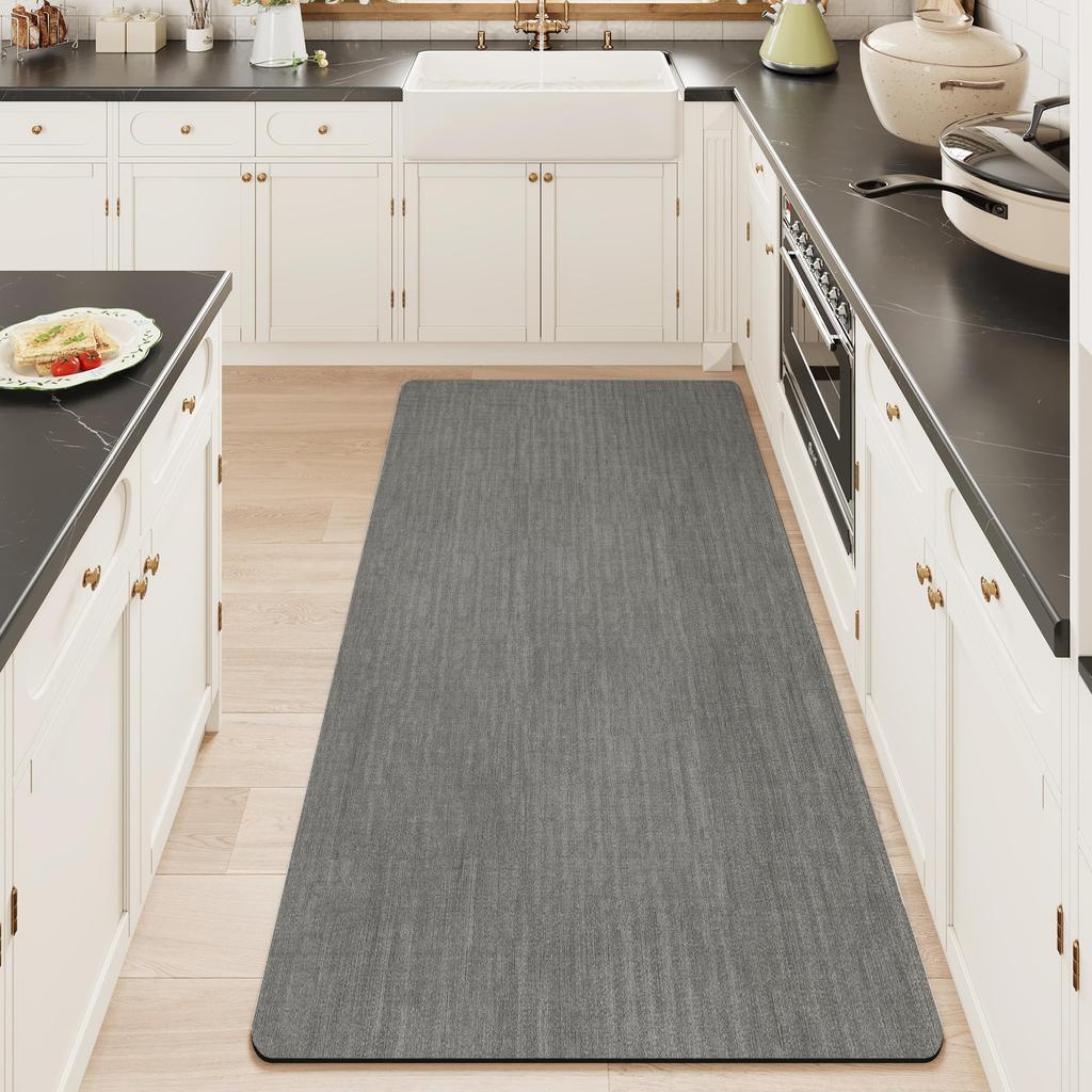 Rubber Non-Slip Quick Dry Absorbent Thin Bathroom Rugs Fit Under Door Bathroom Floor Mats-Shower Rug for In Front of Bathtub, Sink