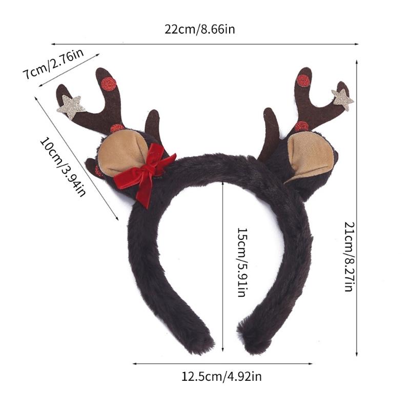 Bowknot Reindeer Antler Hair Hoop Adult Live Broadcast Christmas Party Headwear
