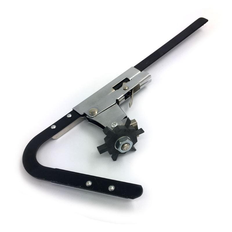 Piston Rings Grooves Cleaning Tool, Long Handle Manual Device with Adjustable Cutters and Metal Cutting Pieces for Motorcycle Maintenance