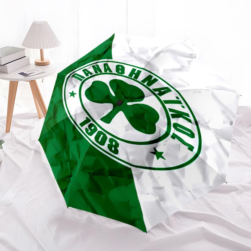 Printed Panathinaikos FC Printed Folding Umbrella,Outdoor,Leisure,And Travel Umbrella,Durable Umbrella Fabric,Birthday And Holiday Gift