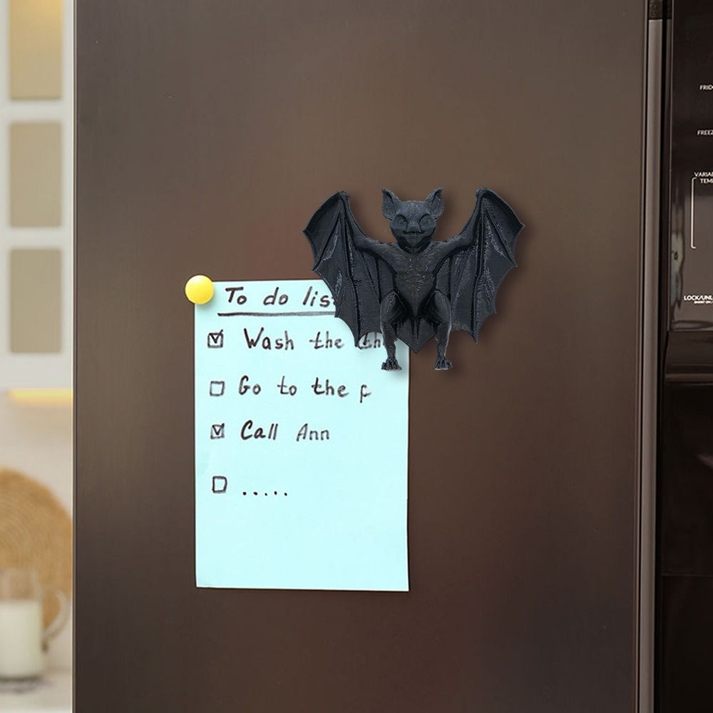 4/6PCS Black Halloween Decorations 3D Spider Magnetic Decals Bat Refrigerator Sticker Haunted House