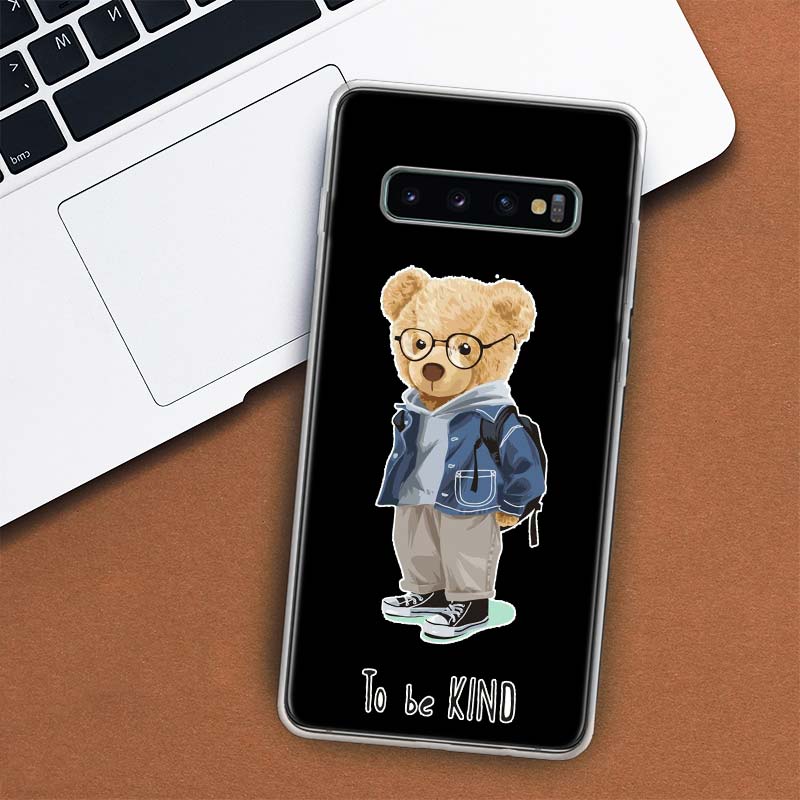 Fashion Brand Bear Phone Case For Samsung Galaxy M21 M12 M31S M32 M51 M52 Note 20 Ulte 10 Plus 9 8 J4 J6 + J8 M11 F52 F62