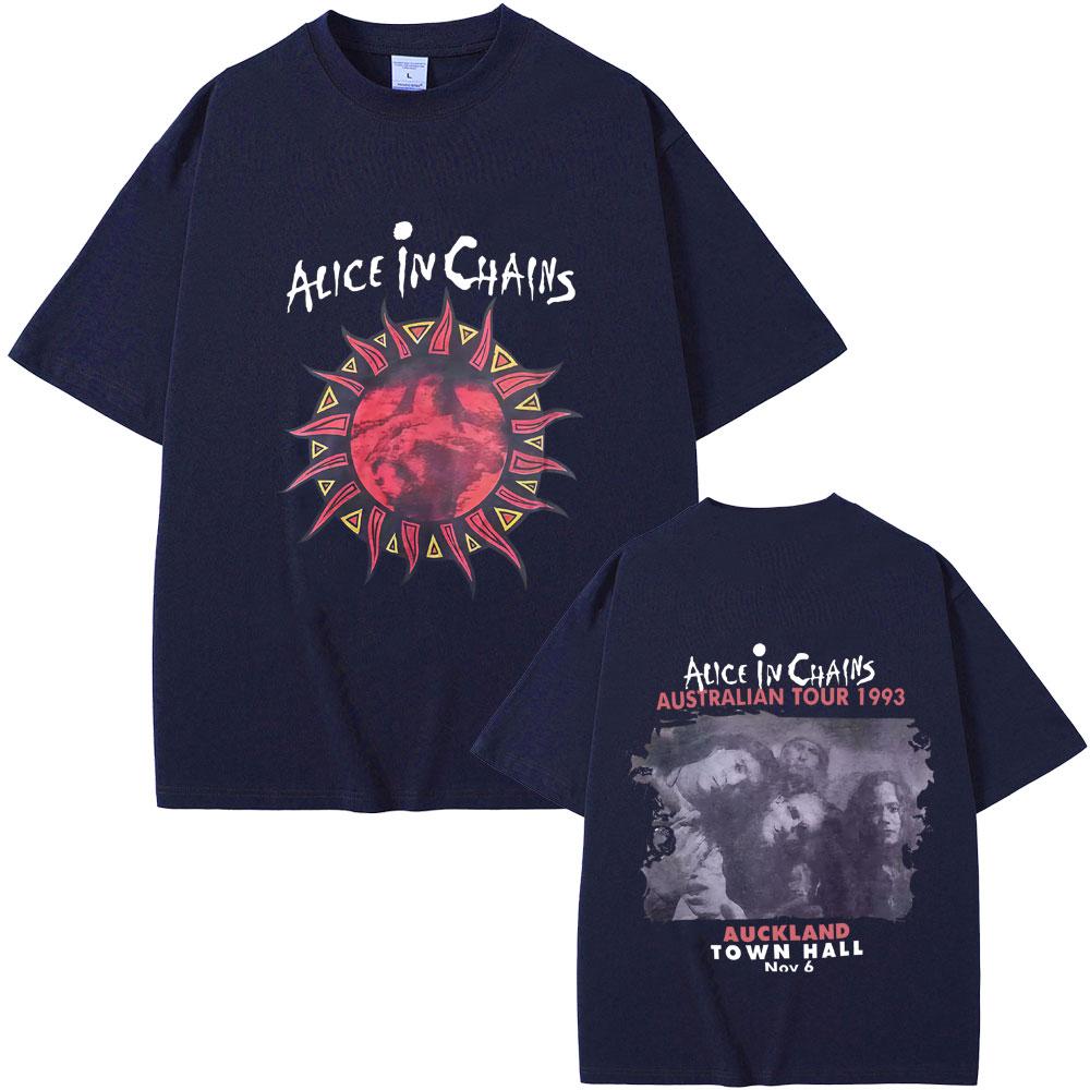 Rock Band Alice in Chains Tour 1993 T-shirt Men Women Casual Soft Cotton T Shirts Men's Gothic Punk Oversized Crewneck Tshirt