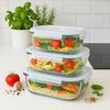 FOOD CONTAINER 3x Set of Rectangular Containers LUNCHBOX For Work Lunch