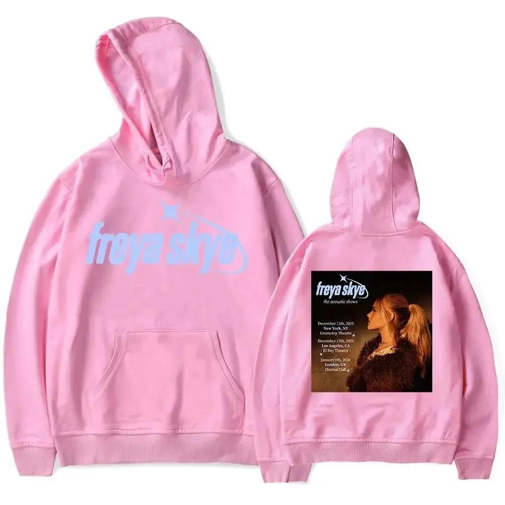 

Y2k Sweatshirt Freya Skye Merch Live Shows Date Print Hoodie Casual Streetwear Concert Outfit Oversized for Music Lovers Unisex XXXL білий