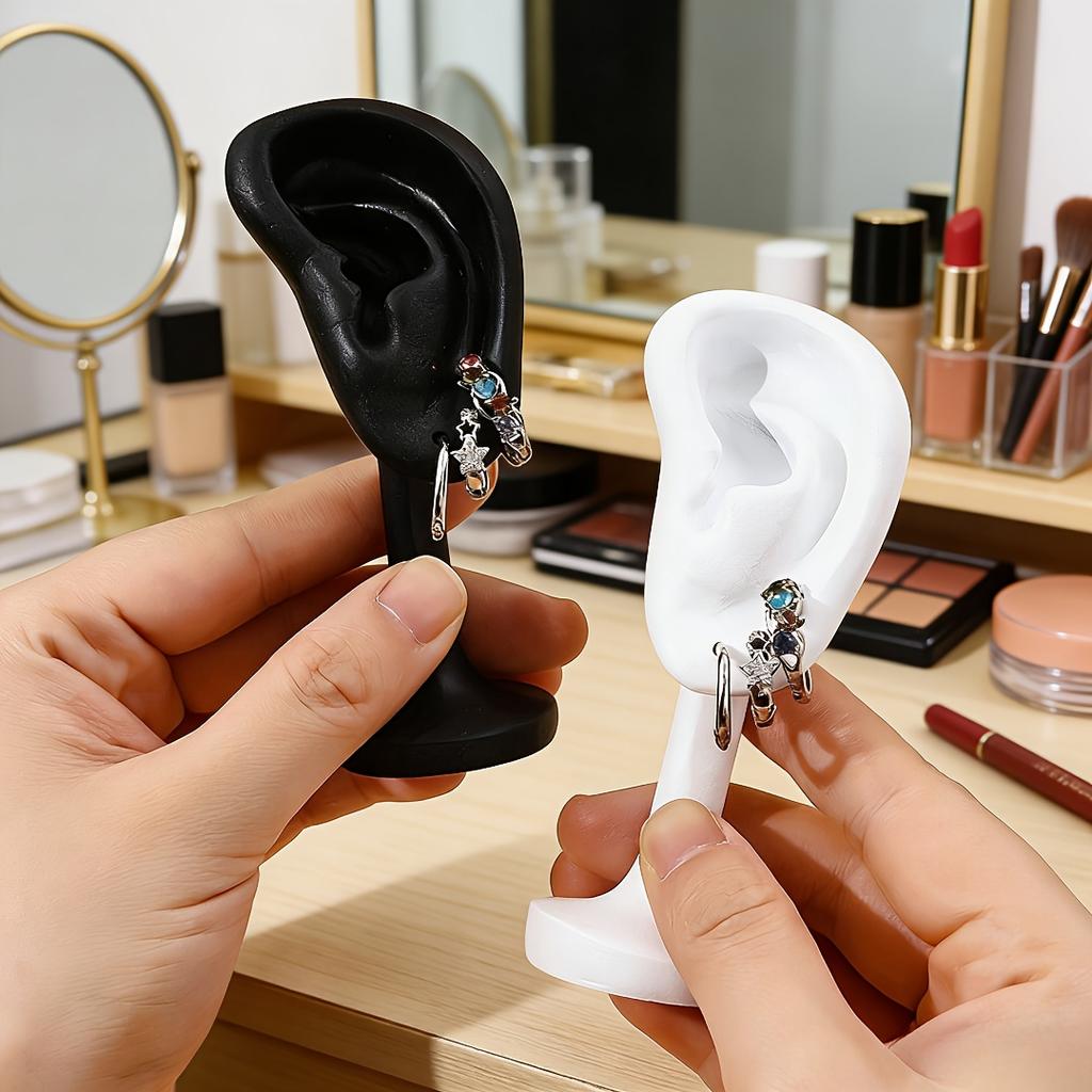 Realistic Ear-Shaped Earring Display Stand Suitable for Dresser - Freestanding Ear Organizer with Ear for Earrings Storage