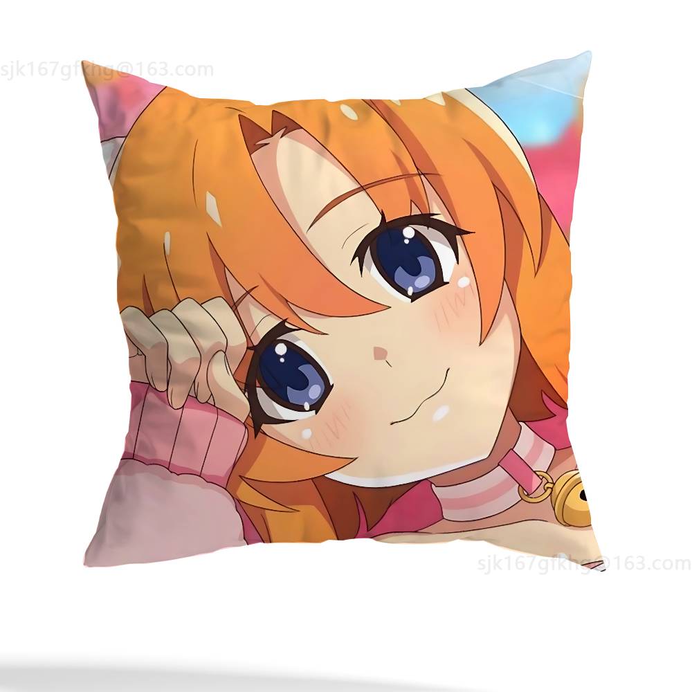 Anime Higurashi  Pillow Case Square Double-Sided Printing Short Plush Sofa Cushion Cover Bedroom Bedside Pillow