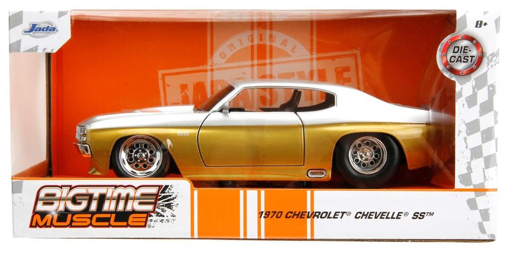 Jada Toys BIGTIME MUSCLE 1/24 Scale 1971 Chevy Chevelle SS Gold/Silver Finished Model
