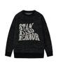STANDARDERROR 87-Stan192 Pullover Brushed Lettering Jacquard Knit Black