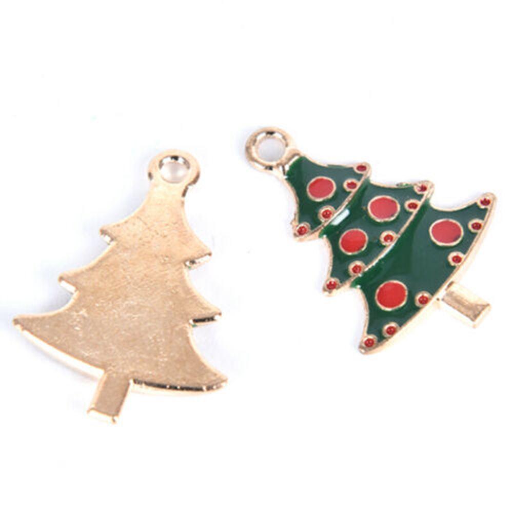 Enamel Alloy Fashion Jewelry Bracelet Pendant DIY Craft Christmas Charms Set Xmas Tree Hanging
