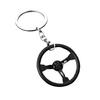 3-Spoke Race Car Steering Wheel Keychain - Zinc Alloy Metal Keyring for Men, Creative Racing Gift Accessories