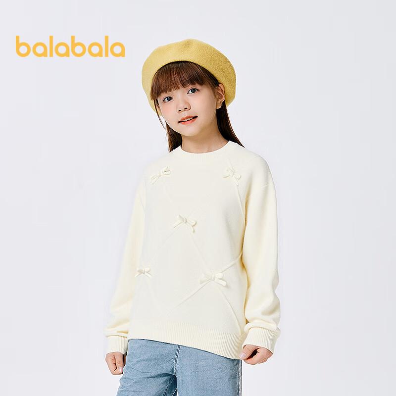 Balabala Girls' Bowknot Wool Blend Sweater