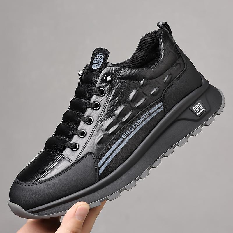 

Round Toe Dress Shoes Leather Lace-Up Casual Shoes Men s Korean Style Business Shoes 2026 Hot Sale Outdoor Mens Sneakers 38 чёрный