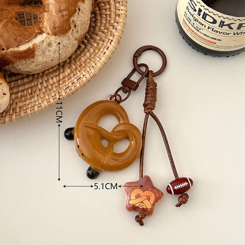 Niedlicher Brot-Schlüsselanhänger mit Schlaufe Strapazierfähiger Schlüsselring Handtaschen-Schmuck Einzigartiges Geschenk für Kuchen- und Gebäckliebhaber