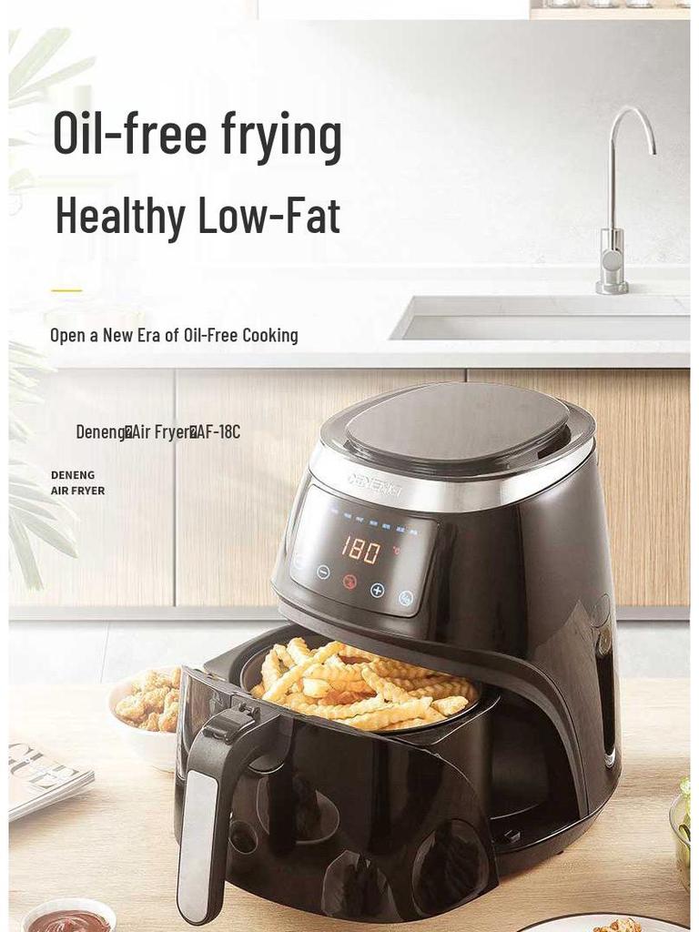 Smart Dual-Basket Air Fryer Oven: Large-Capacity, Oil-Free, Multi-Functional Model for Effortless French Fries Cooking.