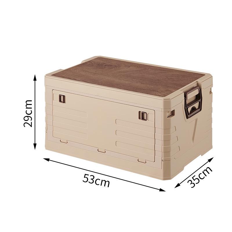 Baulone Pieghevole da Esterno con Coperchio in Legno per Campeggio e Picnic