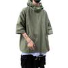 Men's Korean Retro Hong Kong Style Hooded Short-Sleeve Sweatshirt