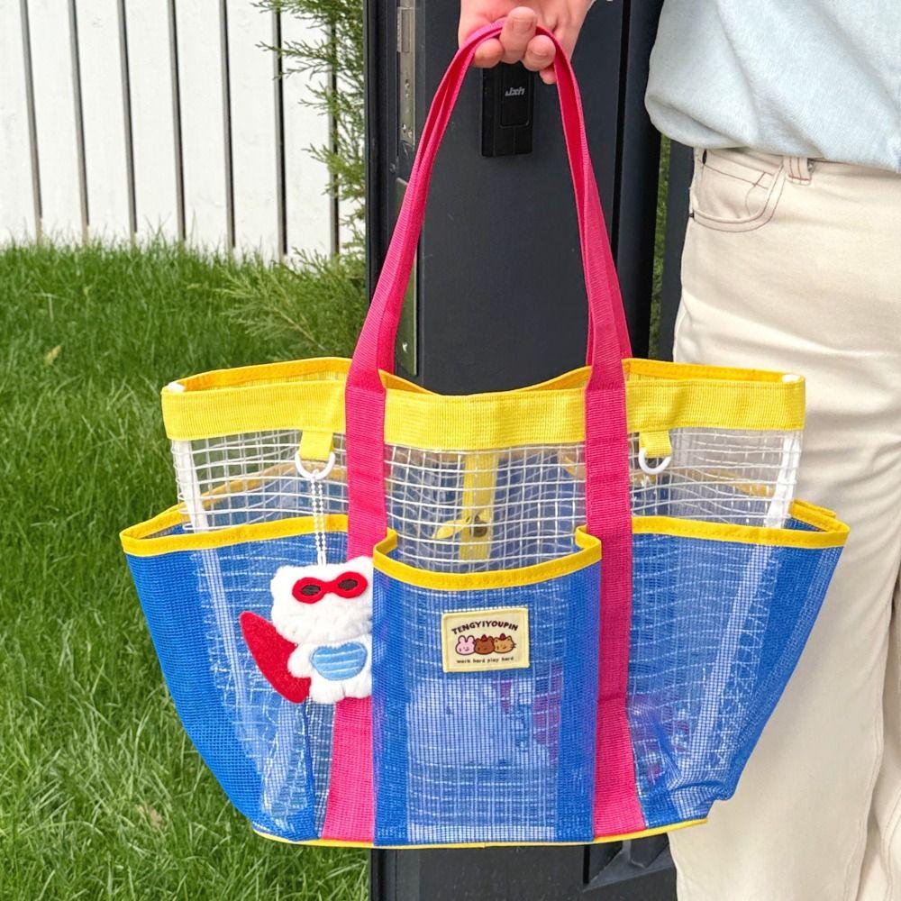 Hollow Out PVC Transparent Shoulder Bag Large Capacity Toiletry Storage Bag  Shower