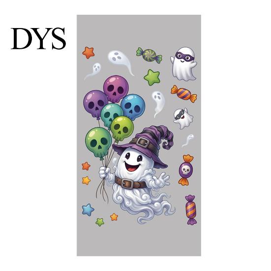 Cartoon Ghost Pumpkin Decals Halloween Window Cling Stickers, Candy Glass Decals, Self-Adhesive Removable Party Supplies for Art Home Doors
