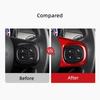 Pair Red Carbon Fiber Car Steering Wheel Switch Frame Sticker For Fiat 500 20-23